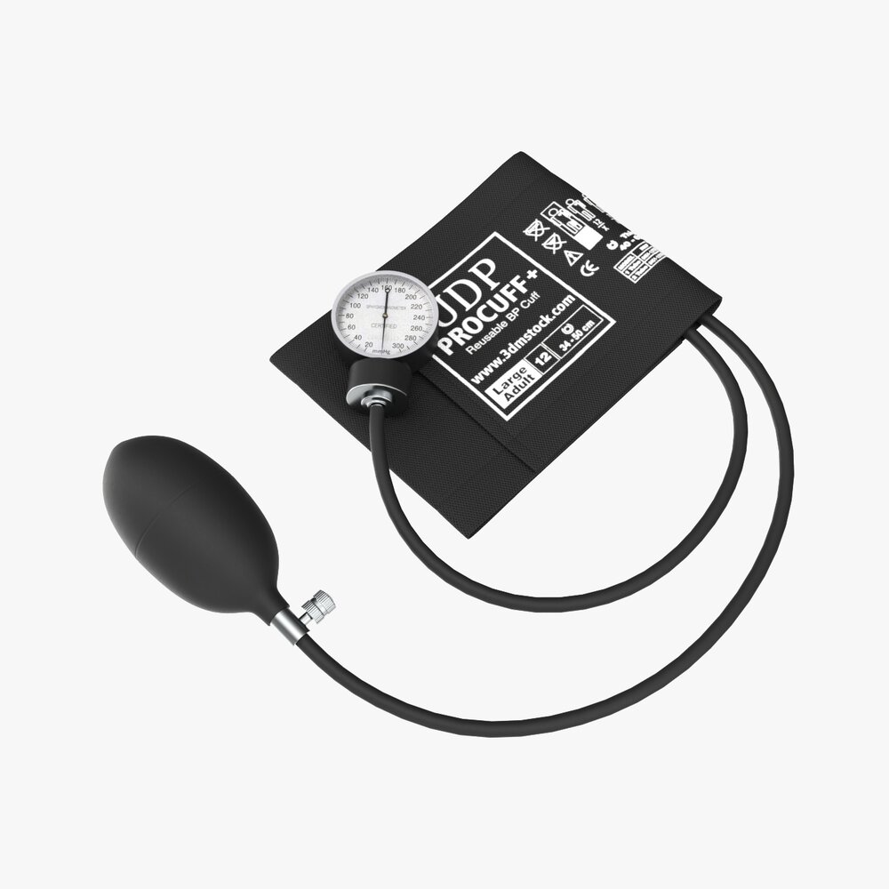 Portable Aneroid Sphygmomanometer With Nylon Cuff 3D 모델 