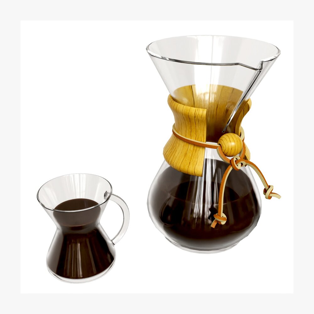 Pour-Over Coffeemaker With Glass Modello 3D