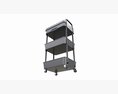 Rolling Utility Cart With Drawer 3-Tier Modello 3D