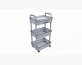 Rolling Utility Cart With Drawer 3-Tier 3d model
