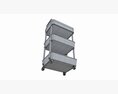 Rolling Utility Cart With Drawer 3-Tier Modello 3D