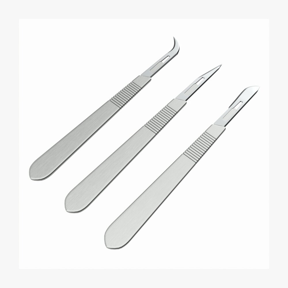 Scalpel Handle And Blade 3d model