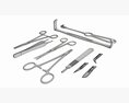 Set Of 7 Surgical Instruments 3d model