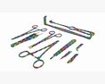 Set Of 7 Surgical Instruments 3D-Modell