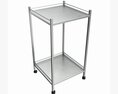 Stainless Steel 2 Shelf Medical Instrument Trolley Modelo 3d