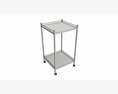 Stainless Steel 2 Shelf Medical Instrument Trolley 3D 모델 