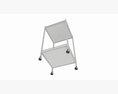 Stainless Steel 2 Shelf Medical Instrument Trolley 3D 모델 