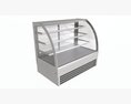Store Cake Display Shelf With Curved Glass And Cooling 3d model