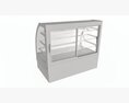 Store Cake Display Shelf With Curved Glass And Cooling 3D 모델 