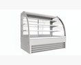Store Cake Display Shelf With Curved Glass And Cooling 3D модель