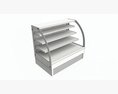 Store Cake Display Shelf With Curved Glass And Cooling Modello 3D