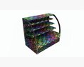 Store Cake Display Shelf With Curved Glass And Cooling 3D модель