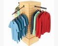 Store Clothing Rotating Slatwall Cube Merchandiser Modello 3D