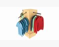 Store Clothing Rotating Slatwall Cube Merchandiser 3d model