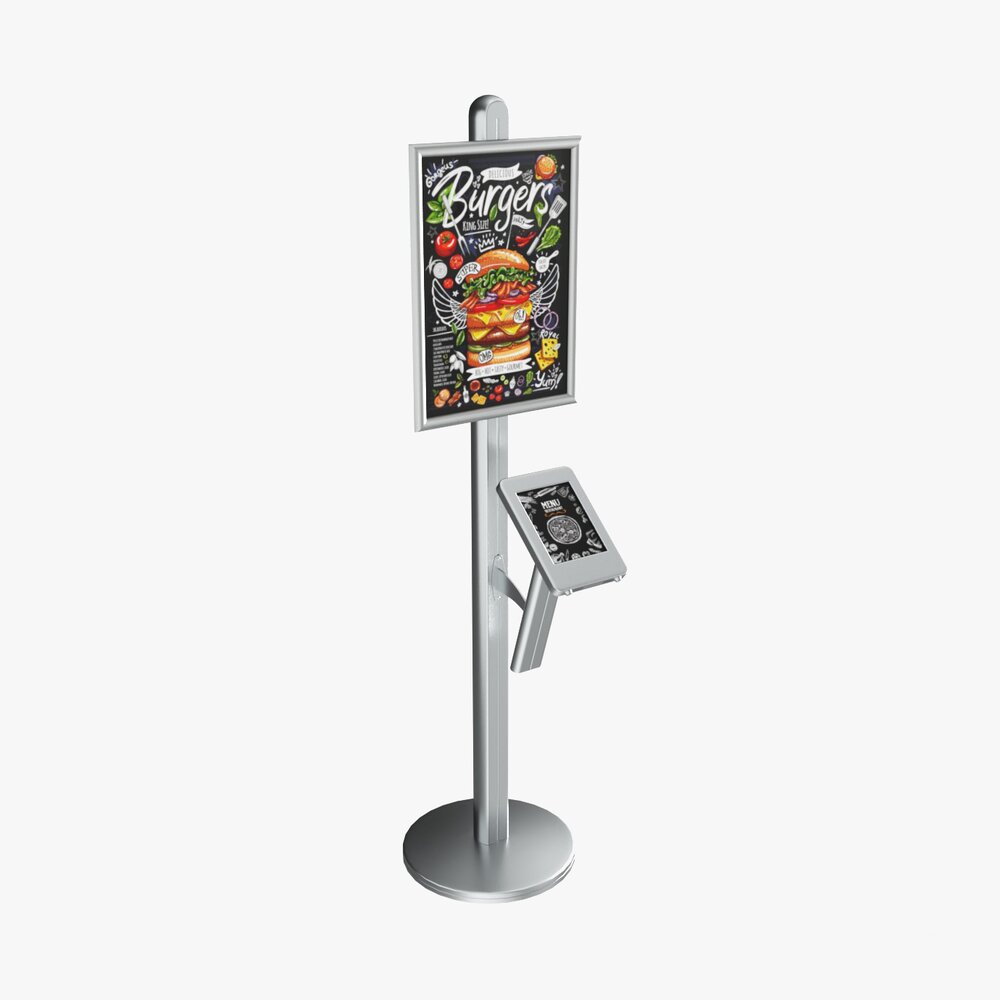 Store Exhibition Freestanding info Tablet Holder with Poster Modèle 3D