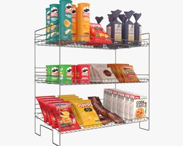 Store Wire Snack Shelf And Chip Rack Modèle 3D