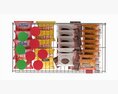 Store Wire Snack Shelf And Chip Rack 3D-Modell