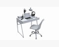 Study Desk With Laptop Modelo 3d
