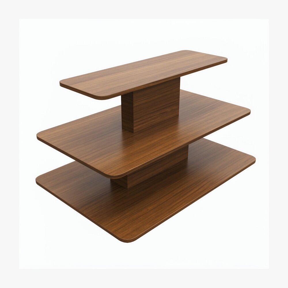 Three Tier Rectangle Table Modelo 3d