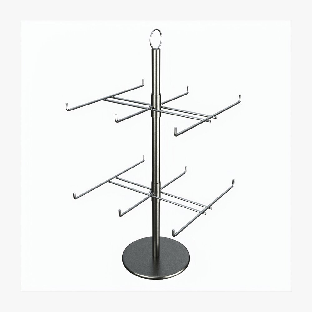 Two Tier Counter Top Spinner With Hooks 3D 모델 