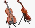 Violin On A Modern Stand 3D 모델 