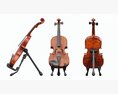 Violin On A Modern Stand Modello 3D