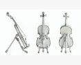 Violin On A Modern Stand 3Dモデル