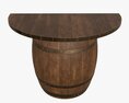 Wooden Barrel Console Table 3d model