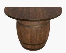 Wooden Barrel Console Table Modèle 3D