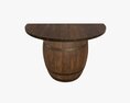 Wooden Barrel Console Table 3D-Modell