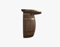 Wooden Barrel Console Table 3D-Modell