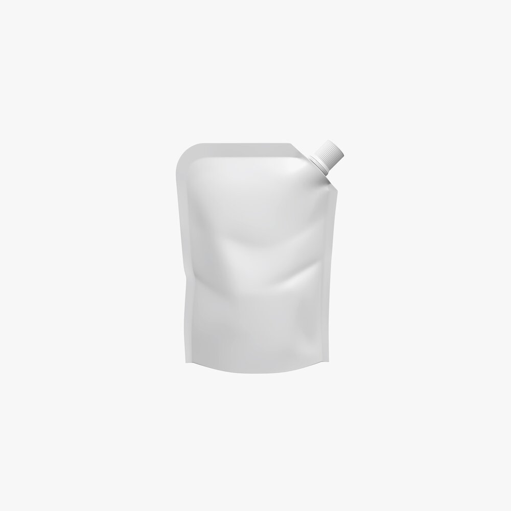 Blank Pouch Bag With Corner Spout Lid Mock Up 02 3D model