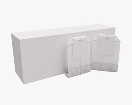 Closed Tea Paper Box With Tea Bags 3D модель