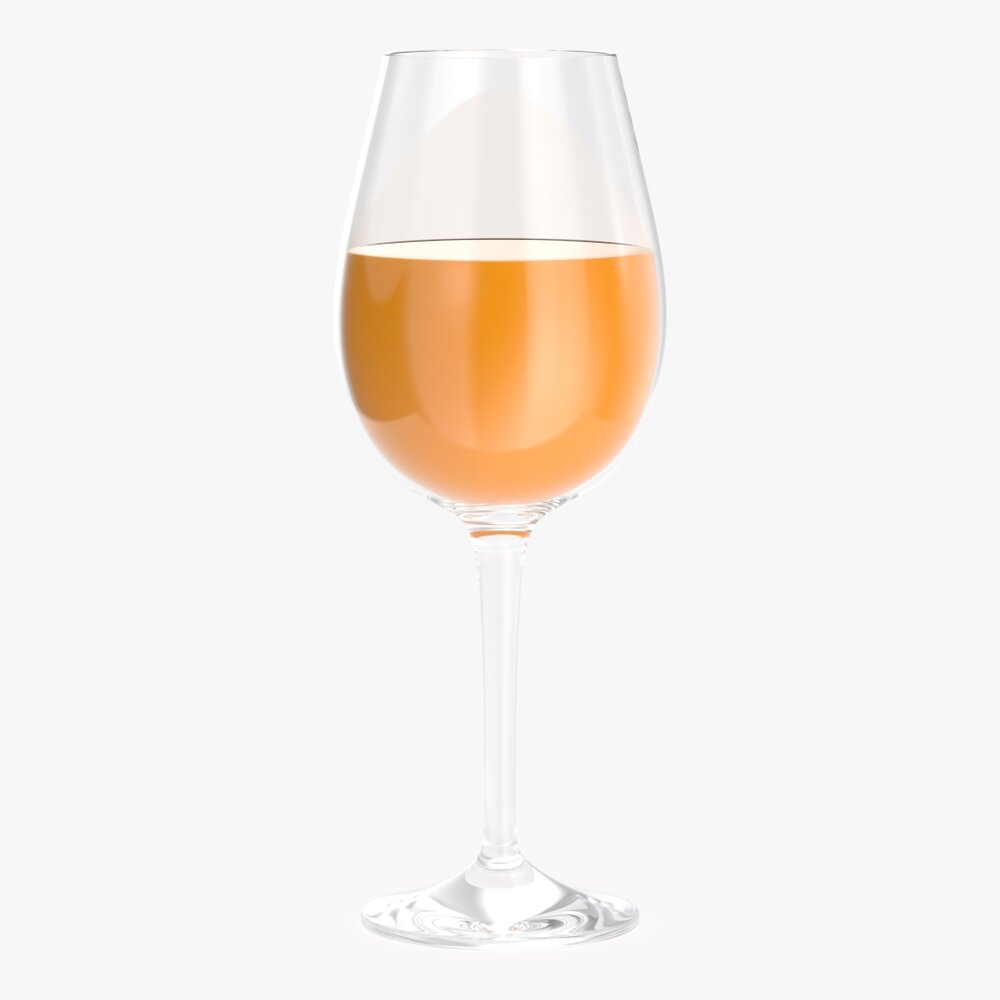 Wine Glass with Orange Juice Modello 3D