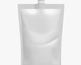 Blank Pouch Bag With Top Spout Lid Mock Up 02 3D-Modell