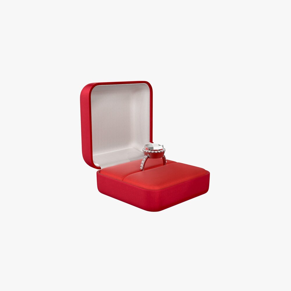 Wedding Ring In A Square Box Modèle 3D