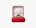 Wedding Ring In A Square Box 3d model