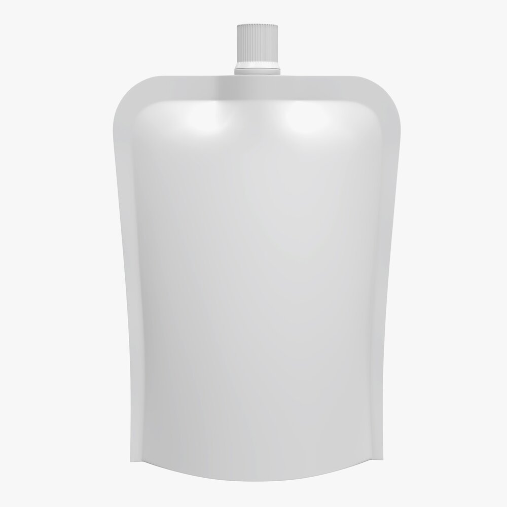 Blank Pouch Bag With Top Spout Lid Mock Up 03 3D model