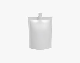Blank Pouch Bag With Top Spout Lid Mock Up 07 3D model