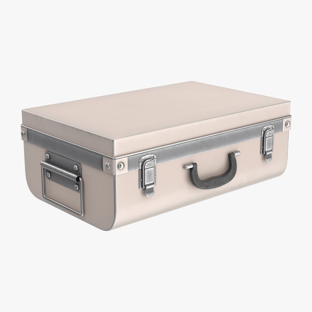 Metal Suitcase Trunk With Handle Lock Modello 3D