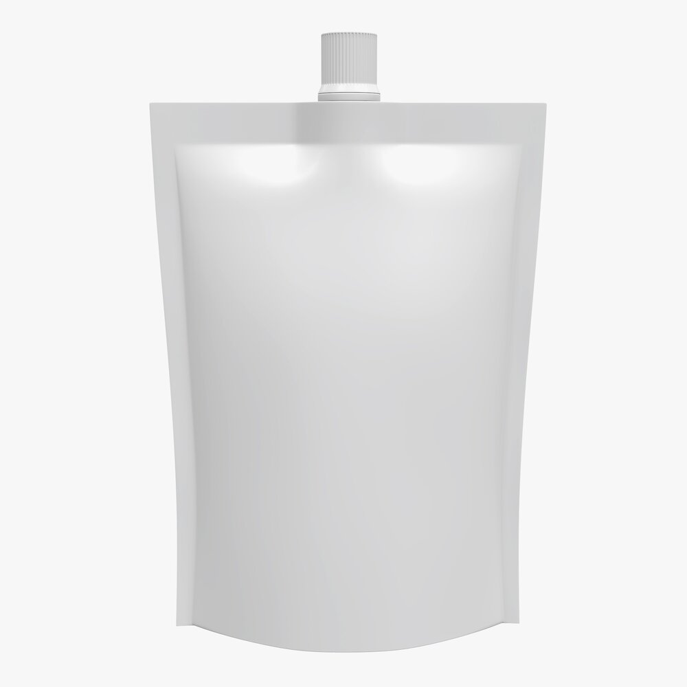 Blank Pouch Bag With Top Spout Lid Mock Up 04 3D model