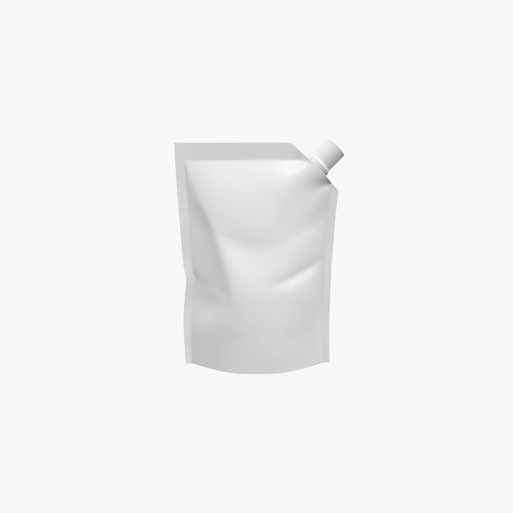 Blank Pouch Bag With Corner Spout Lid Mock Up 01 3D模型