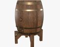 Wooden Barrel For Beer 02 3D 모델 
