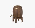 Wooden Barrel For Beer 02 3d model