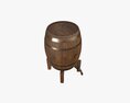 Wooden Barrel For Beer 02 3d model