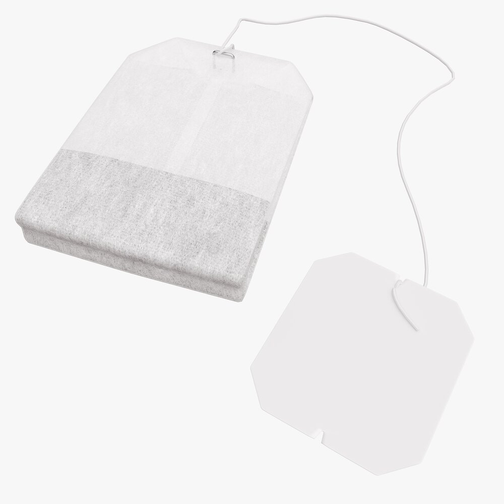 Tea Bag With Label 04 3D model