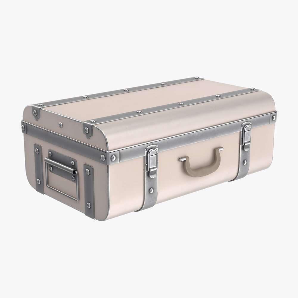 Metal Suitcase Trunk With Lock 3D 모델 
