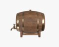 Wooden Barrel For Beer 01 3d model