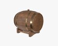 Wooden Barrel For Beer 01 3d model
