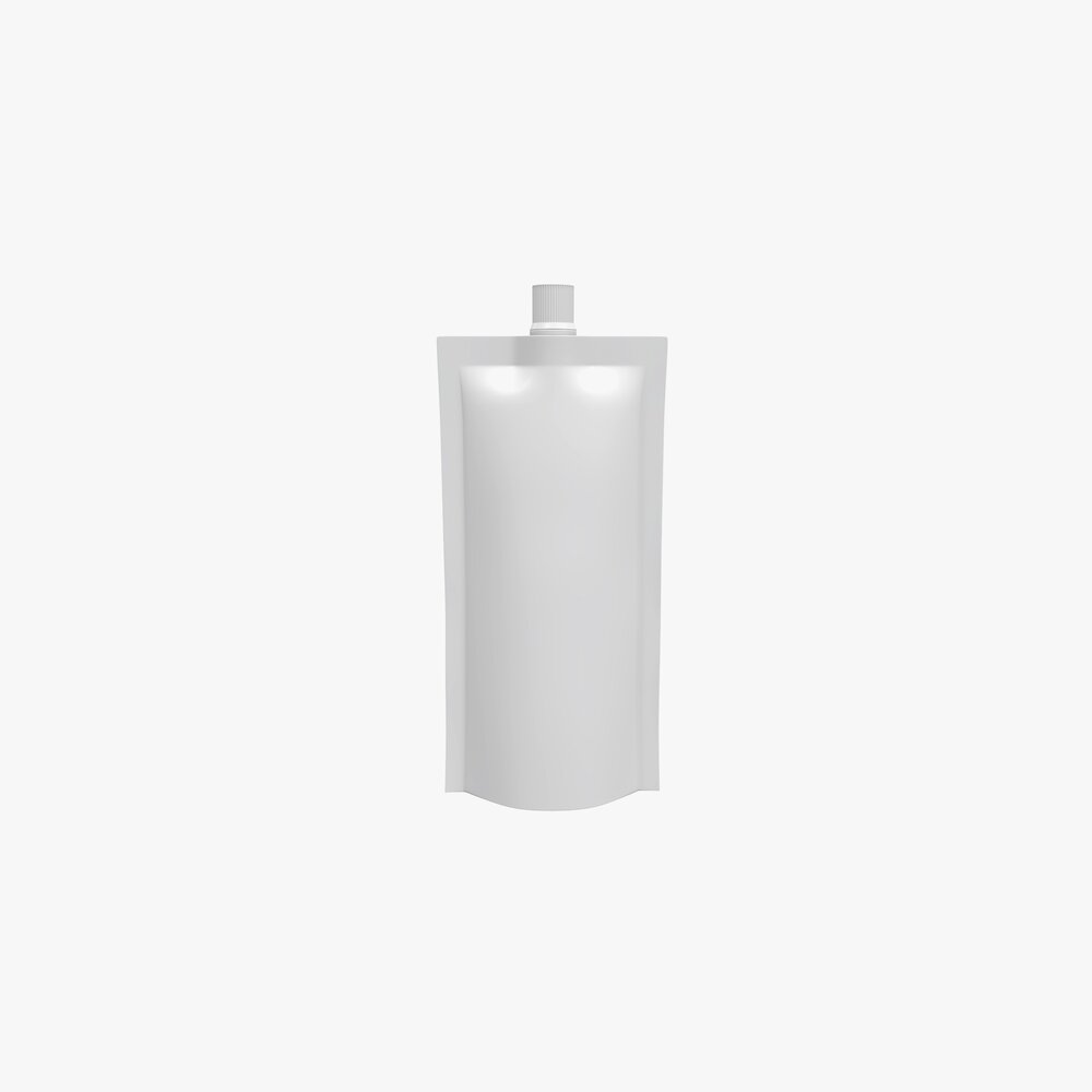 Blank Pouch Bag With Top Spout Lid Mock Up 06 3D model
